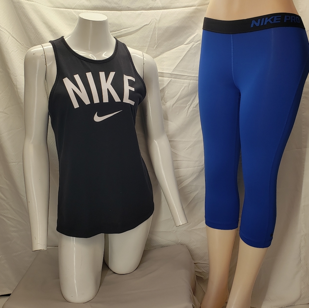 Nike Pro cropped leggings & Nike tank size small